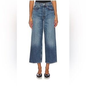 Anine Bing Rick Wide Leg jeans in Deep Alto Blue
